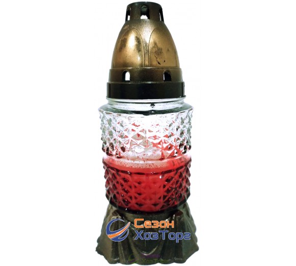 Лампадка стеклянная на 18 часов "Кристалл 2х цветный"